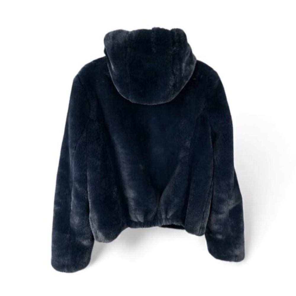 Midnight Blue Faux Fur Hooded Jacket - Picture 2 of 5
